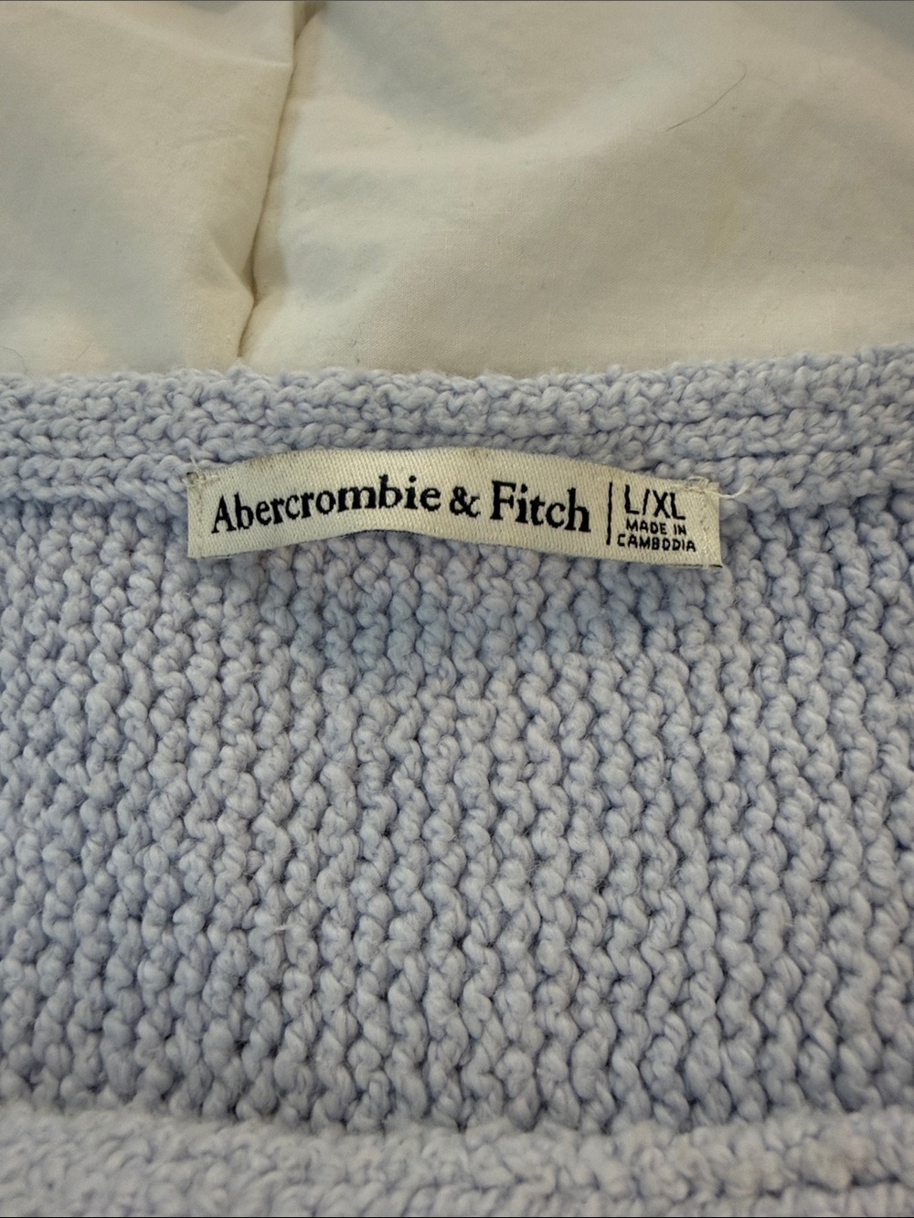 Abercrombie Oversized Cozy Crewneck Women’s Sweater Light Blue/Gray - Picture 3 of 4